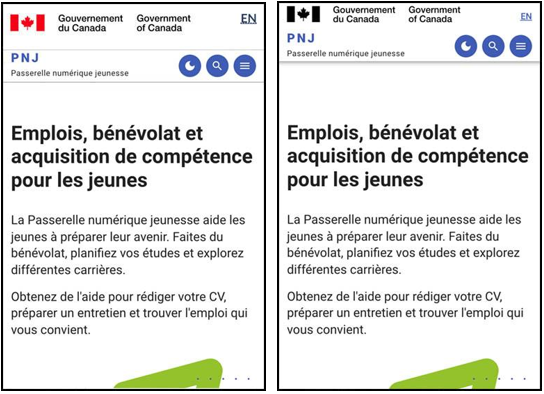 Capture d'écran de l'enquête sur le symbole PFIM du gouvernement du Canada